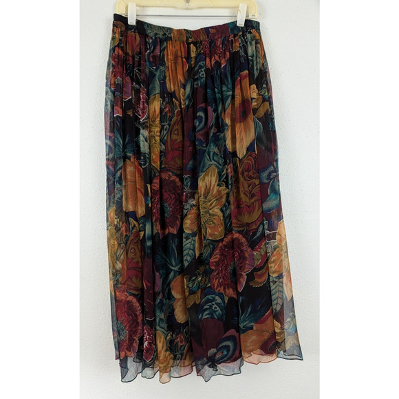 Gail Garner Plus San Francisco sz 3X 100% rayon Skirt midi to maxi colorful 4630 - Picture 1 of 5